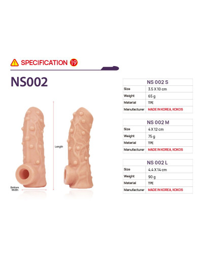 Насадка на член Kokos Nude Sleeve NS 002 L - Фото №4