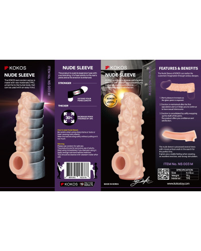 Насадка на член Kokos Nude Sleeve NS 003 M - Фото №5