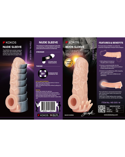 Насадка на член Kokos Nude Sleeve NS 005 M - Фото №5