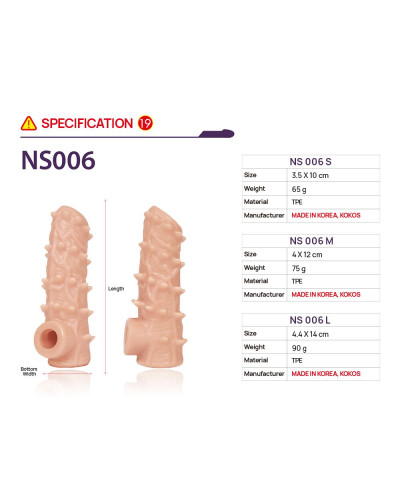 Насадка на член Kokos Nude Sleeve NS 006 M - Фото №4
