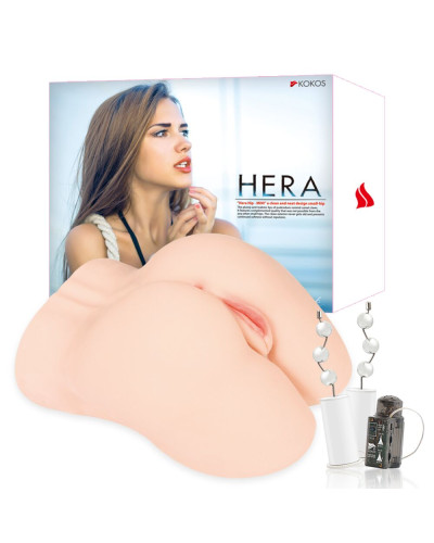 Мастурбатор Kokos Hera Hip Real 2WayPlus с вибрацией и массажем - Фото №7