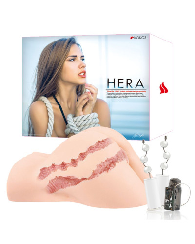 Мастурбатор Kokos Hera Hip Real 2WayPlus с вибрацией и массажем - Фото №8