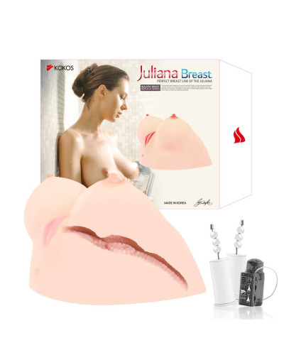 Мастурбатор Kokos Juilana Breast 2WayPlus с вибрацией и массажем - Фото №8