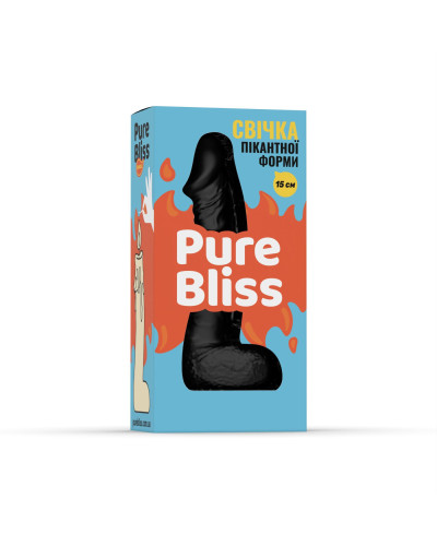 Свеча в виде члена Pure Bliss MINI Black 15 см - Фото №6