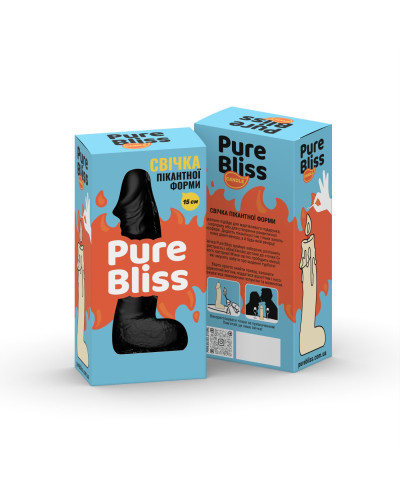 Свеча в виде члена Pure Bliss MINI Black 15 см - Фото №7