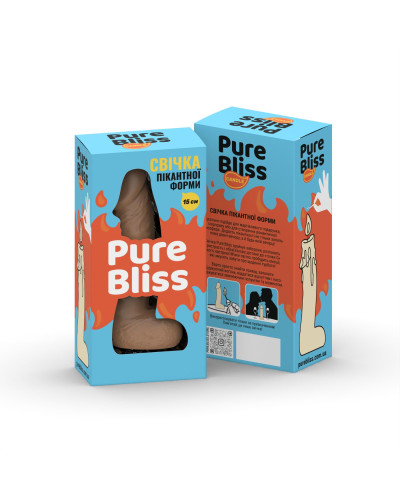 Свеча в виде члена Pure Bliss MINI Brown 15 см - Фото №7