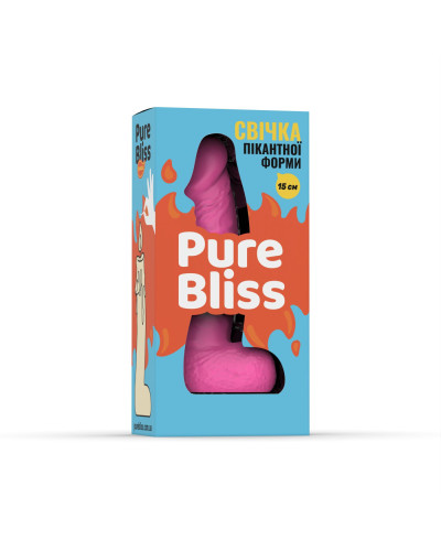 Свеча в виде члена Pure Bliss MINI Pink 15 см - Фото №6