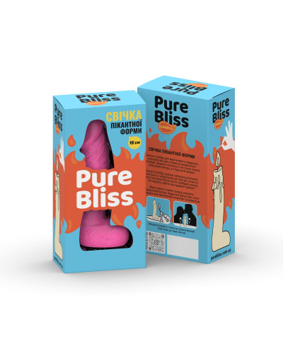 Свеча в виде члена Pure Bliss MINI Pink 15 см - Фото №7