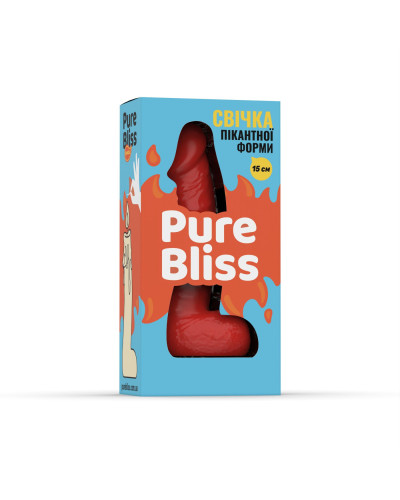 Свічка у вигляді члена Pure Bliss MINI Red 15 см - Фото №6