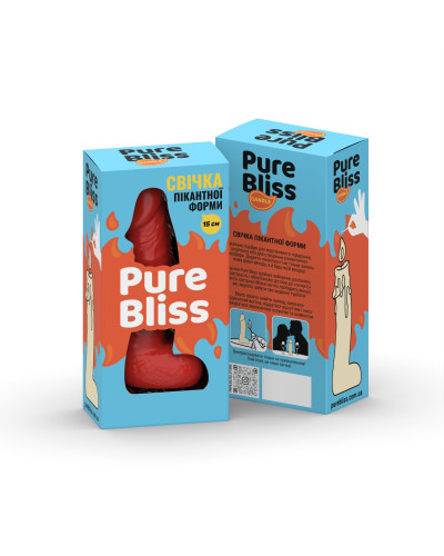 Свічка у вигляді члена Pure Bliss MINI Red 15 см - Фото №7