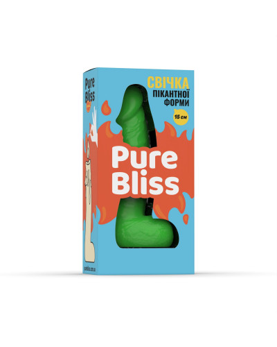 Свічка у вигляді члена Pure Bliss MINI Green 15 см - Фото №6