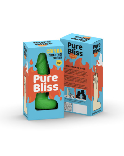 Свічка у вигляді члена Pure Bliss MINI Green 15 см - Фото №7