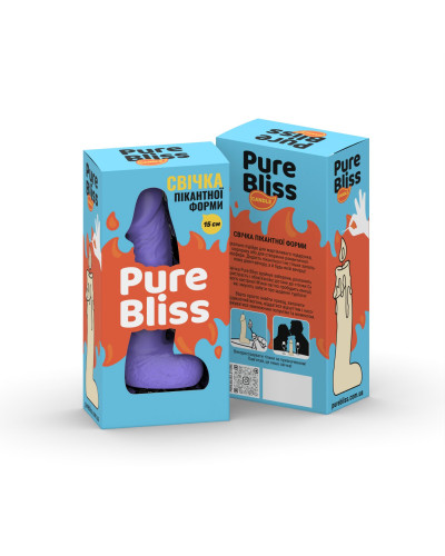 Свеча в виде члена Pure Bliss MINI Violet 15 см - Фото №7