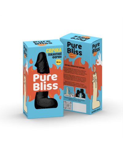 Свеча в виде члена Pure Bliss BIG Black 18 см - Фото №7