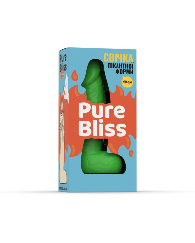 Свеча в виде члена Pure Bliss BIG Green 18 см - Фото №6