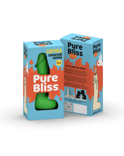 Свеча в виде члена Pure Bliss BIG Green 18 см - Фото №7