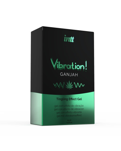 Жидкий вибратор Intt Vibration Ganjah (15 мл), густой гель, необычный вкус, действует до 30 минут - Фото №3
