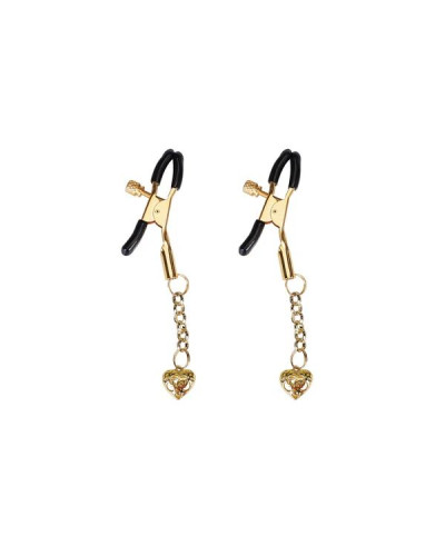 Затискачі для сосків Liebe Seele Hollow Heart Nipple Clamps Gold - Фото №1