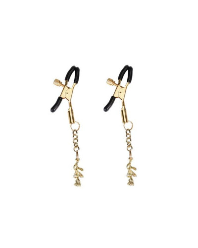 Затискачі для сосків Liebe Seele Rose Pendant Nipple Clamps Gold - Фото №1