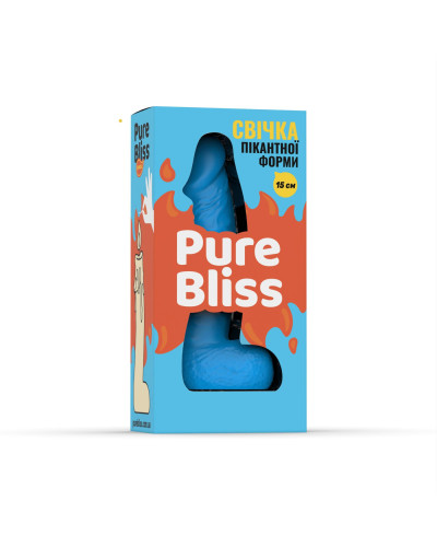 Свічка у вигляді члена Pure Bliss MINI Blue 15 см - Фото №7