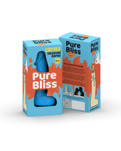 Свічка у вигляді члена Pure Bliss BIG Blue 18 см - Фото №6
