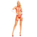 Портупея с чокером и гартеры Leg Avenue 2PC Vegan Leather Nurse Harness Teddy and Headband Red L - Фото №6