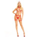 Портупея с чокером и гартеры Leg Avenue 2PC Vegan Leather Nurse Harness Teddy and Headband Red L - Фото №8