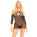 Сукня-сітка з сердечками Leg Avenue Heart net mini dress Black, зав'язки, відкриті плечі, One Size - Фото №1