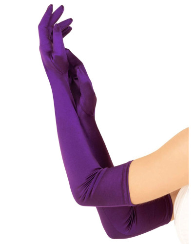 Довгі атласні рукавички Leg Avenue Extra Long Satin Gloves, One Size, фіолетові - Фото №1