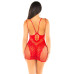 Платье Leg Avenue Lace and Net Mini Dress with Dual Strap One Size, Red - Фото №2