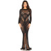 Сукня Leg Avenue Lace and Net Bodycon Gown One Size, Black - Фото №2