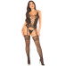 Комплект Leg Avenue Cami Garter with Stockings and String One Size, Black - Фото №5