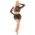 Комплект Leg Avenue Rhinestone Crop Top and Mini Skirt One Size, Black - Фото №4