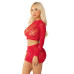 Комплект Leg Avenue Rhinestone Crop Top and Mini Skirt One Size, Red - Фото №3