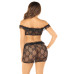 Комплект Leg Avenue Bow Net Ruffle Trimmed Bra Top and Skirt One Size, Black - Фото №2