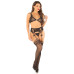 Комплект Leg Avenue Bra Top, String and Garter Belt Stockings One Size, Black - Фото №3