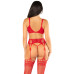 Комплект Leg Avenue Bra Top, String and Garter Belt Stockings One Size, Red - Фото №4