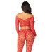 Комплект Leg Avenue Off The Shoulder Top and Footless Tights One Size, Red - Фото №3