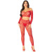 Комплект Leg Avenue Off The Shoulder Top and Footless Tights One Size, Red - Фото №5