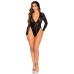 Боді Leg Avenue Rhinestone Lace Deep-V Bodysuit One Size, Black - Фото №4