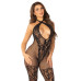 Бодистокинг Leg Avenue Seamless Net and Lace Lingerie Jumpsuit One Size, Black - Фото №1