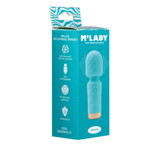 Вібромасажер M’Lady Mini Vibrating Wand Teal