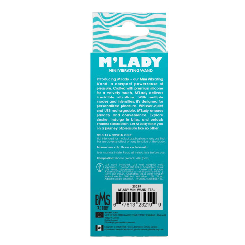 Вібромасажер M’Lady Mini Vibrating Wand Teal