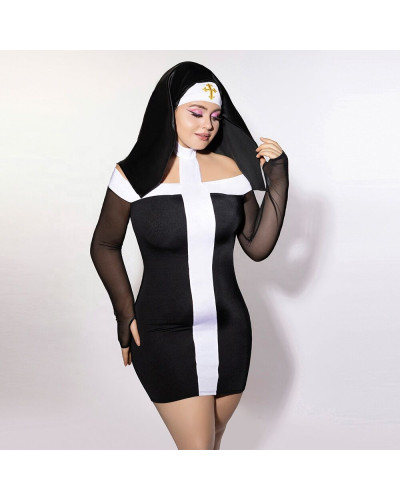Еротичний костюм монашки JSY P61130 Plus Size - Фото №2