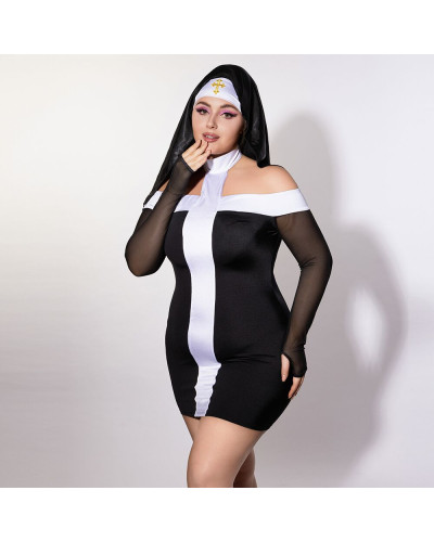 Еротичний костюм монашки JSY P61130 Plus Size - Фото №5