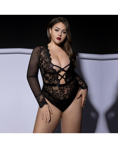 Боді JSY P61139 Black Plus Size - Фото №1
