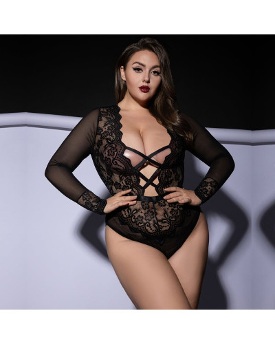 Боді JSY P61139 Black Plus Size - Фото №5