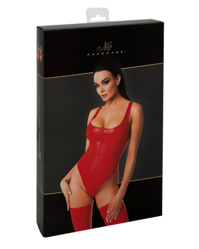 Боді Noir Handmade F352 Red powerwetlook body - XXL - Фото №8