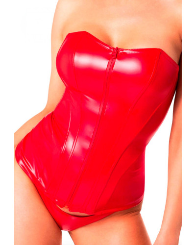 Корсет Noir Handmade F355 Red powerwetlook corset - S - Фото №1