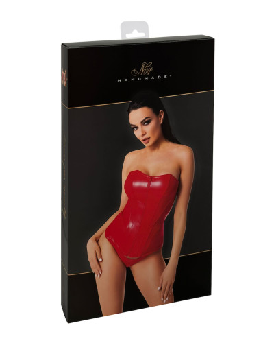 Корсет Noir Handmade F355 Red powerwetlook corset - S - Фото №6
